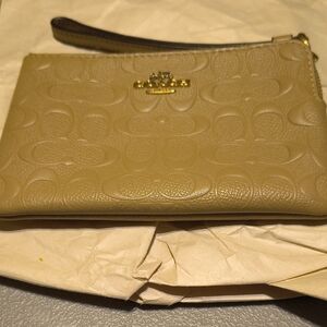 Tan Leather Coach Wristlet